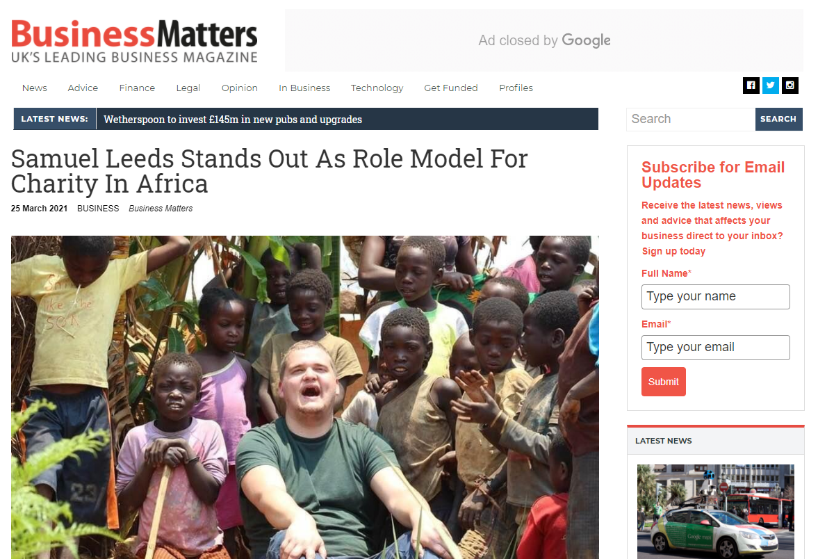 Samuel Leeds Stands Out As Role Model For Charity In Africa - Samuel ...